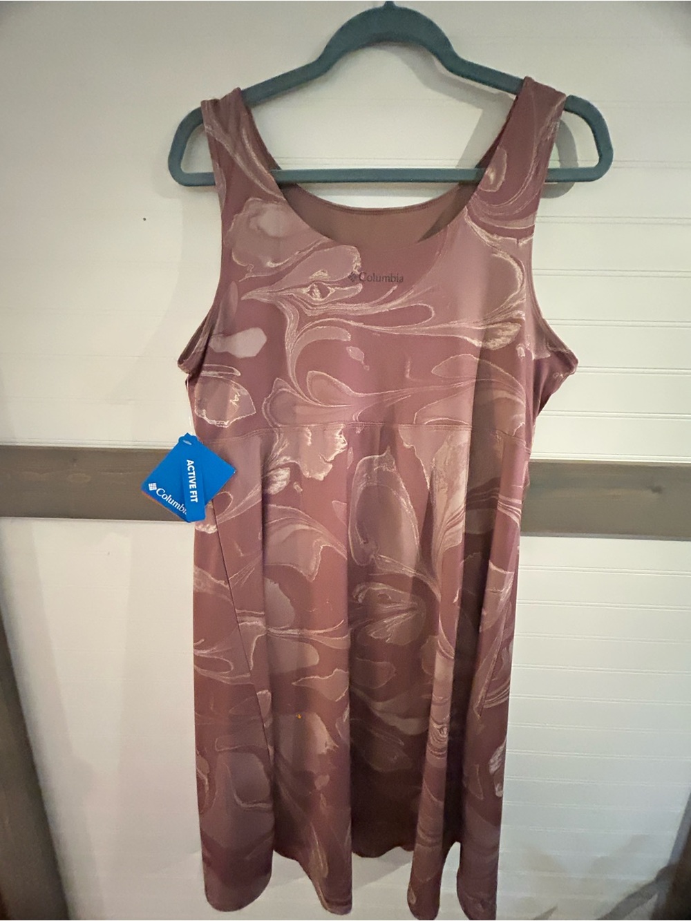 Columbia Mauve Marble-Print Tank Dress
